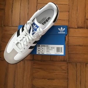 adidas Originals Samba OG Sneakers, Size W 7.5 / M 6.5, White/Black/Gum.